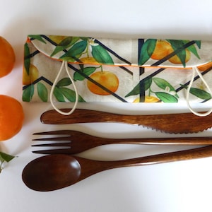 Travel Cutlery Case with Wooden  Cutlery