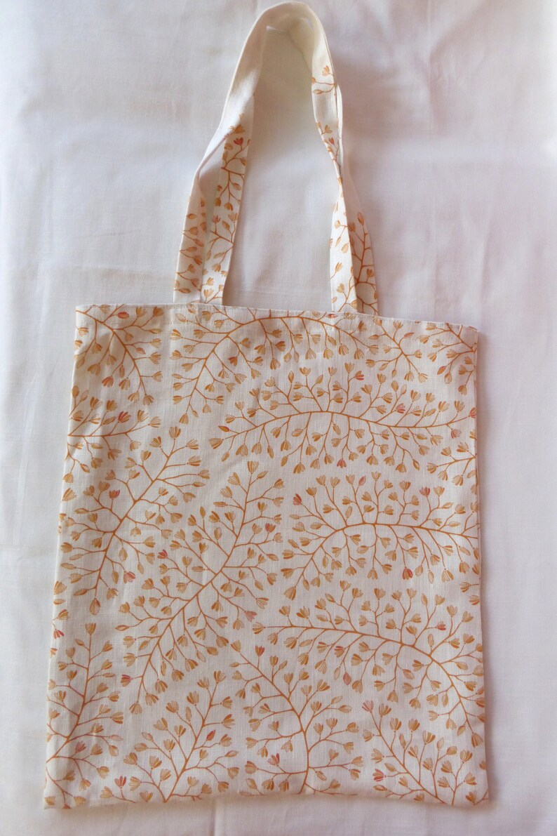 Magnolia Blossoms Tote Shopping Bag Linen Tote Bag Linen Shopping Bag