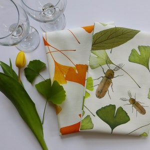 Organic Cotton Tea Towel, Beetle Scatter
