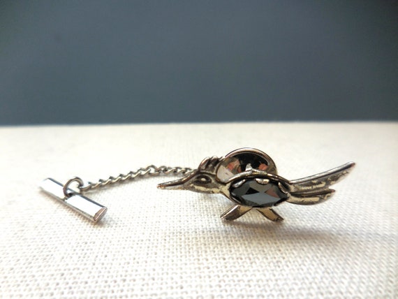 Small Native American Roadrunner Hematite Tie Pin… - image 5