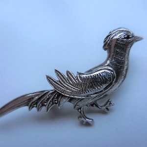 Vintage Bird Pin 925 Sterling Silver with Marcasite Eye