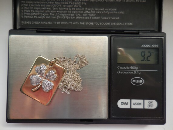 Vintage Four Leaf Clover Rectangular Pendant 925 … - image 10