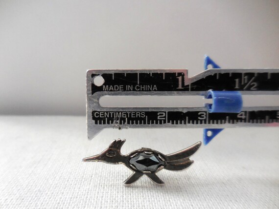 Small Native American Roadrunner Hematite Tie Pin… - image 9