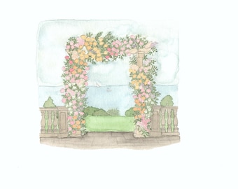 Arbor Watercolor or B+W Drawing