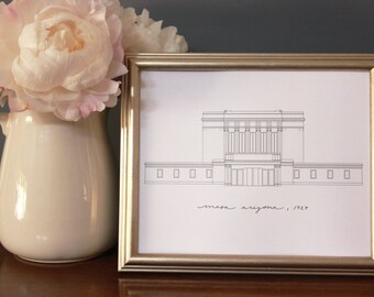 Mesa Arizona Temple Line Drawing, PDF Download
