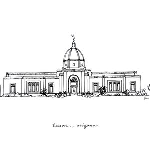 Tucson, Arizona Temple LDS Print - Hand Drawn
