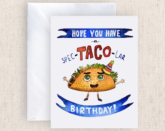 Taco birthday card | Etsy