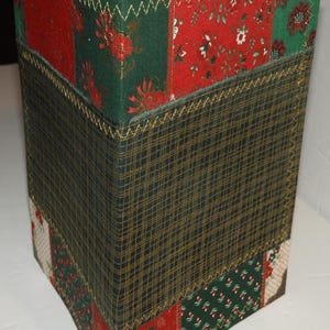 Christmas Holiday Junk Journal Cover Handmade Fabric Book Corners