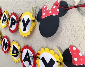 Mickey or Minnie Mouse Banner, Mickey Mouse, Minnie Mouse, Mickey and Minnie Party, Mickey and Minnie, Mickey Birthday, Minnie Birthday