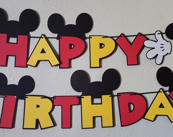 Mickey Mouse Birthday Banner, Clubhouse Party Decor