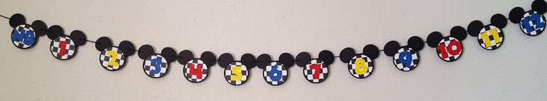 Mickey Mouse Roadster Birthday Photo Banner, First Year, NB-12 Months image 4