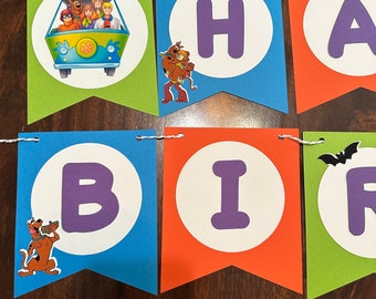 Scooby Doo Name Banner, Scooby Doo Party, Scooby Doo Theme, Shaggy, Velma, Daphne, Freddy, Scrappy Doo, Scooby Doo Decorations, Birthday