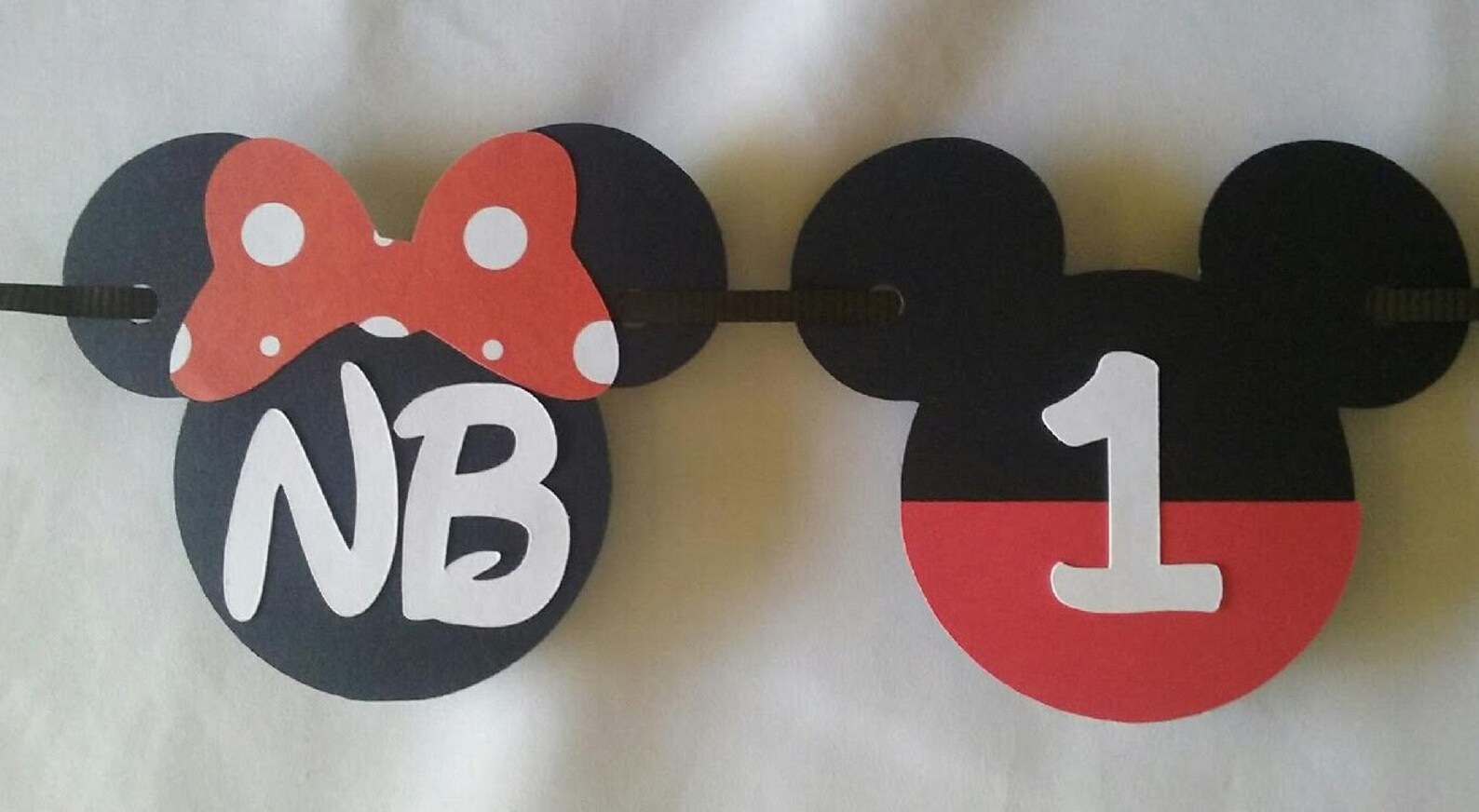 Mickey and Minnie Photo Banner, Mickey and Minnie Birthday Banner ...