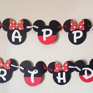 Mickey and Minnie Birthday Banner, Mickey and Minnie Banner, Mickey and ...
