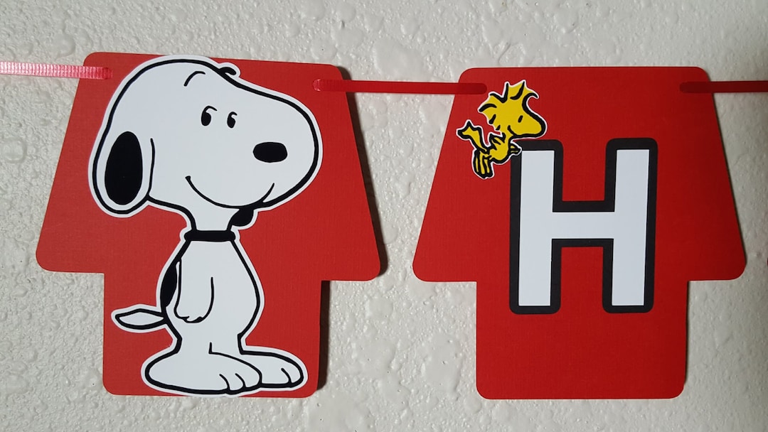 Snoopy Birthday Banner, Peanuts Gang, Snoopy Party