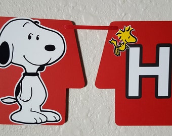 Snoopy "Happy Birthday" Banner, Peanuts Party Decor