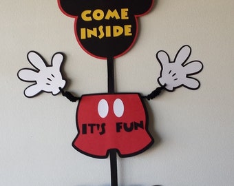Mickey Mouse Birthday Door Sign, Custom Party Decor