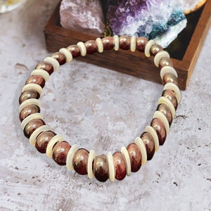 Garnet Bracelet,  Stretch Bracelet, Birthstone Bracelet, Cottage Core Jewelry