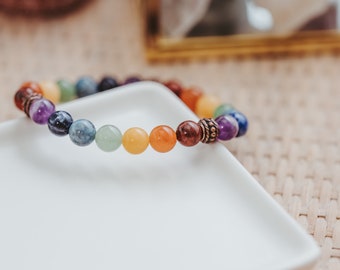 Chakra Bracelet, Gemstone Bracelet, Yoga Gifts, Best Friend Gift