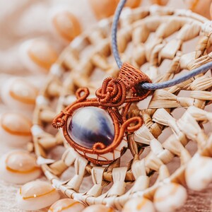 Copper Wire Wrapped Cowrie Shell Pendant, Cottagecore Necklace, Gift for Women