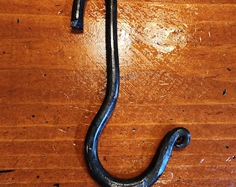 Hand Forged Pot Rack J-Hooks Utensil Hook