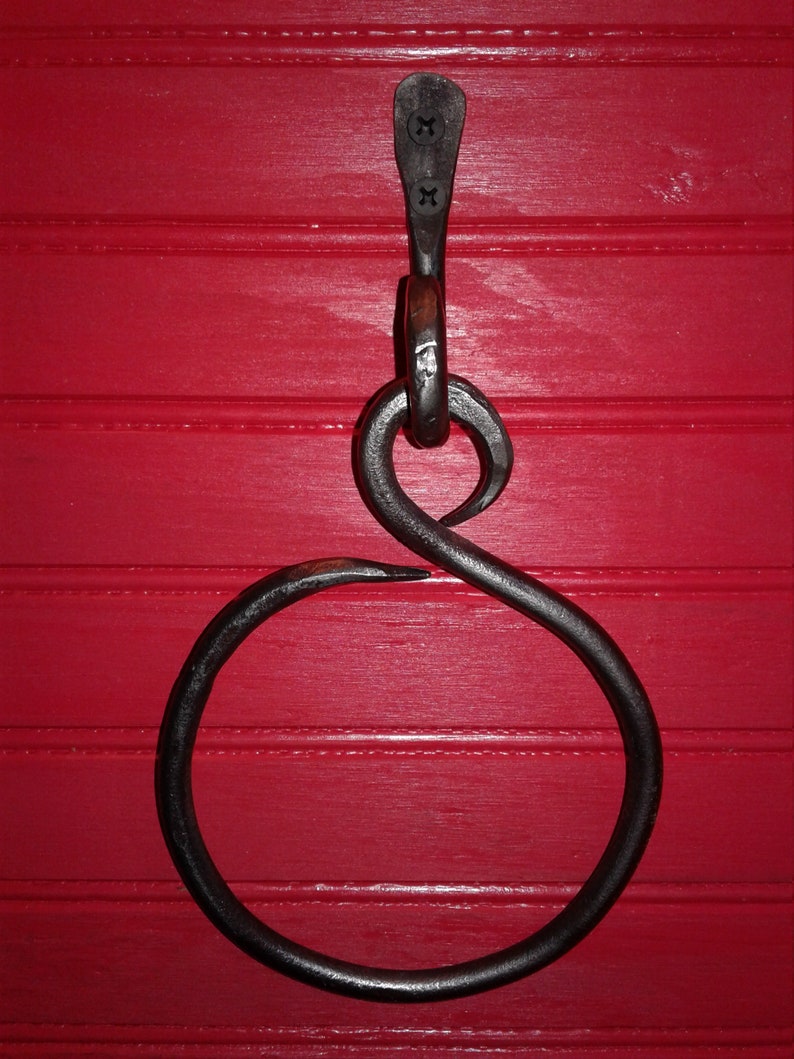 18/" Twisted Wrought Iron Bath Towel Bar Forged by PCBS Glad to do custom work