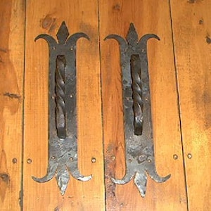 Medieval Door Pulls with Twisted Handles image 1