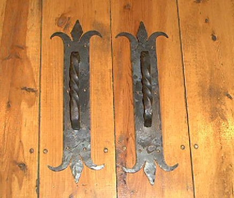 Medieval Door Pulls with Twisted Handles image 1