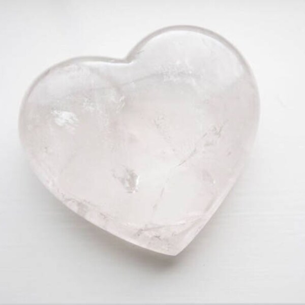 Large Quartz Heart/ Quartz Crystal Heart/ Handcarved Crystal Heart/ Gemstone Heart/ Unique Valentine's Day Gift/ Valentine Heart/ Gift