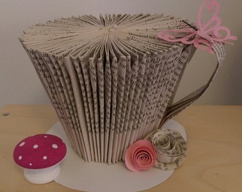 tea cup book folding tutorial