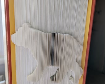 Simple Bear cut and fold book folding pattern 21cm, 136 leaves
