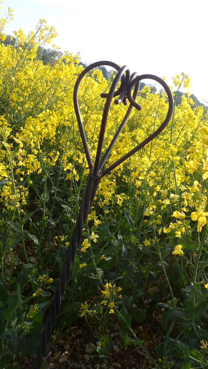 Handmade Metal Plant Support With Rope Style Stem C/w Etsy UK