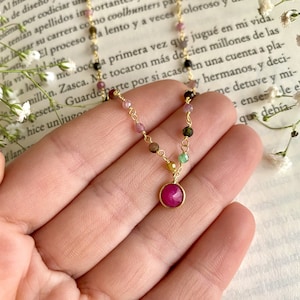 Necklace with tourmalines
