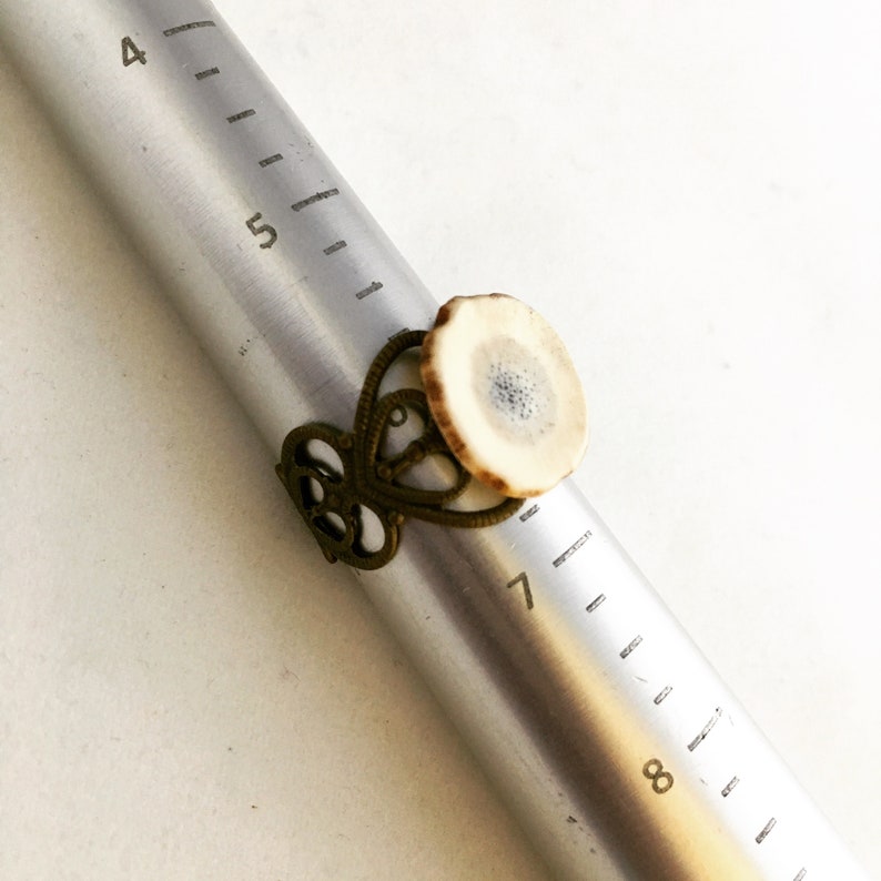 Natural Deer Antler Gift Box Jewelry Filigree Band Antler Ring Bone Adjustable Rustic Organic Nickel Free