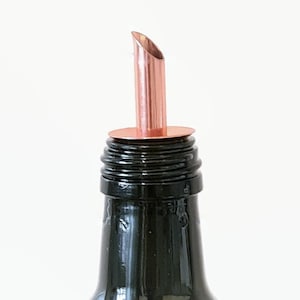 Set of 3 stainless steel pouring spouts /caps in copper color for oil/ liquids