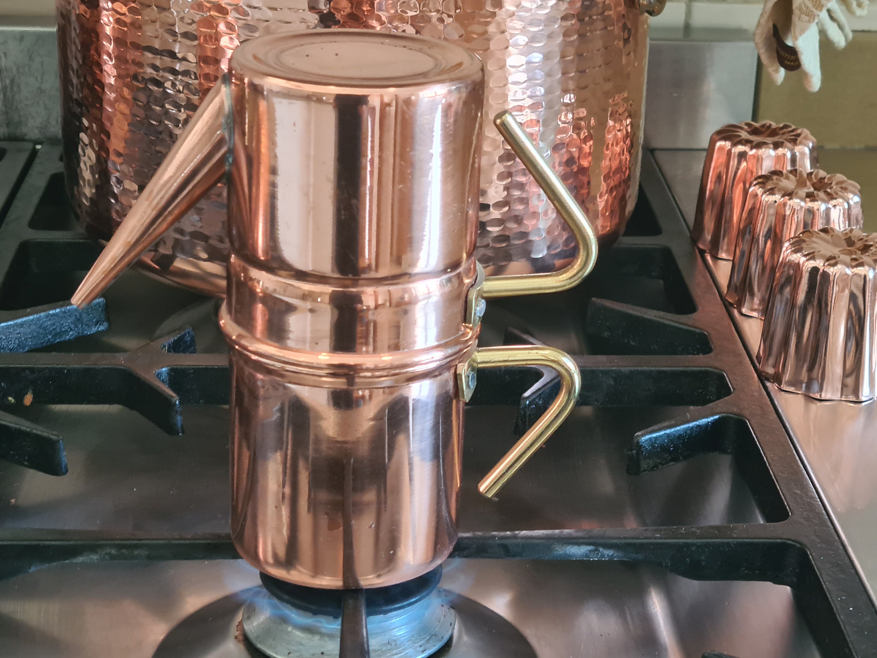 Vintage copper coffee machines