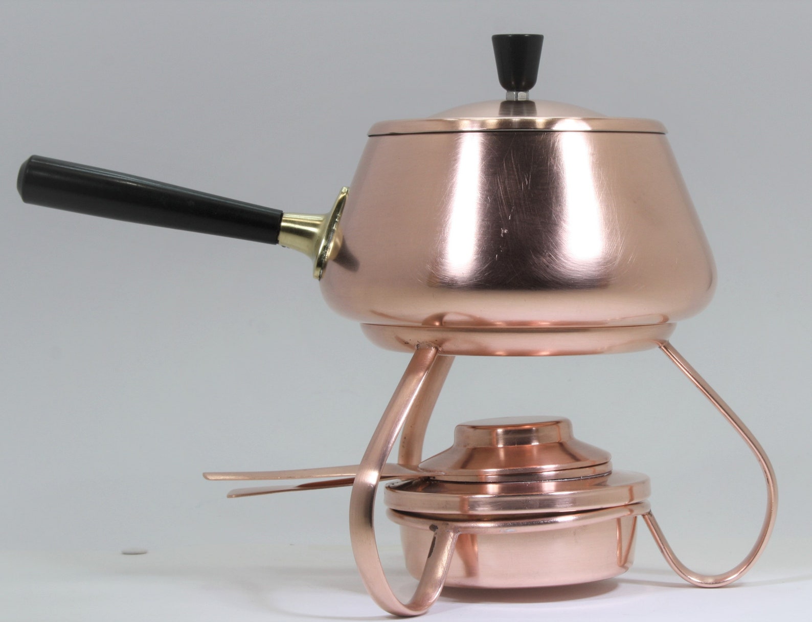 Vintage Kupfer Fondue Set / Topf mit Kupferherd. Weinlese Etsy.de