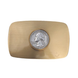 US 1932 ~ 1964 Washington Quarter 90% Silver 25 Cent Coin Solid Brass 40mm Heavy Duty Belt Buckle NEW - High Quality