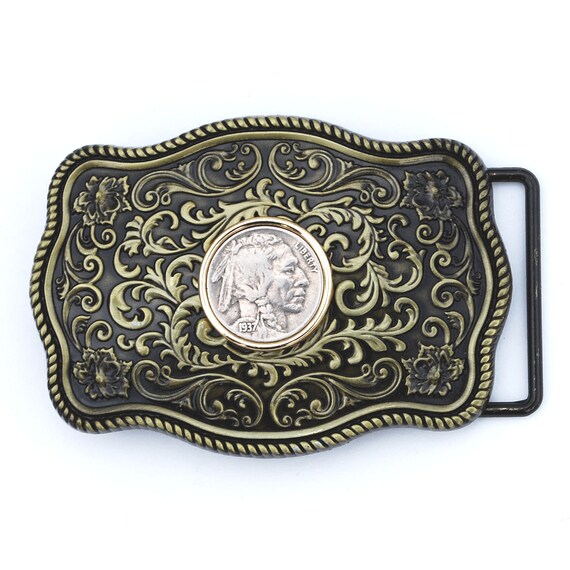 Western Indian Head Belt Buckle