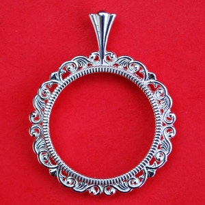 Solid 925 Sterling Silver Coin Bezel Mount Frame Settings Fit US Dimes and Other 18mm Diameter Coins