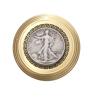 US 1917 ~ 1947 Walking Liberty Half Dollar 90% Silver Coin Solid Brass 40mm Belt Buckle NEW