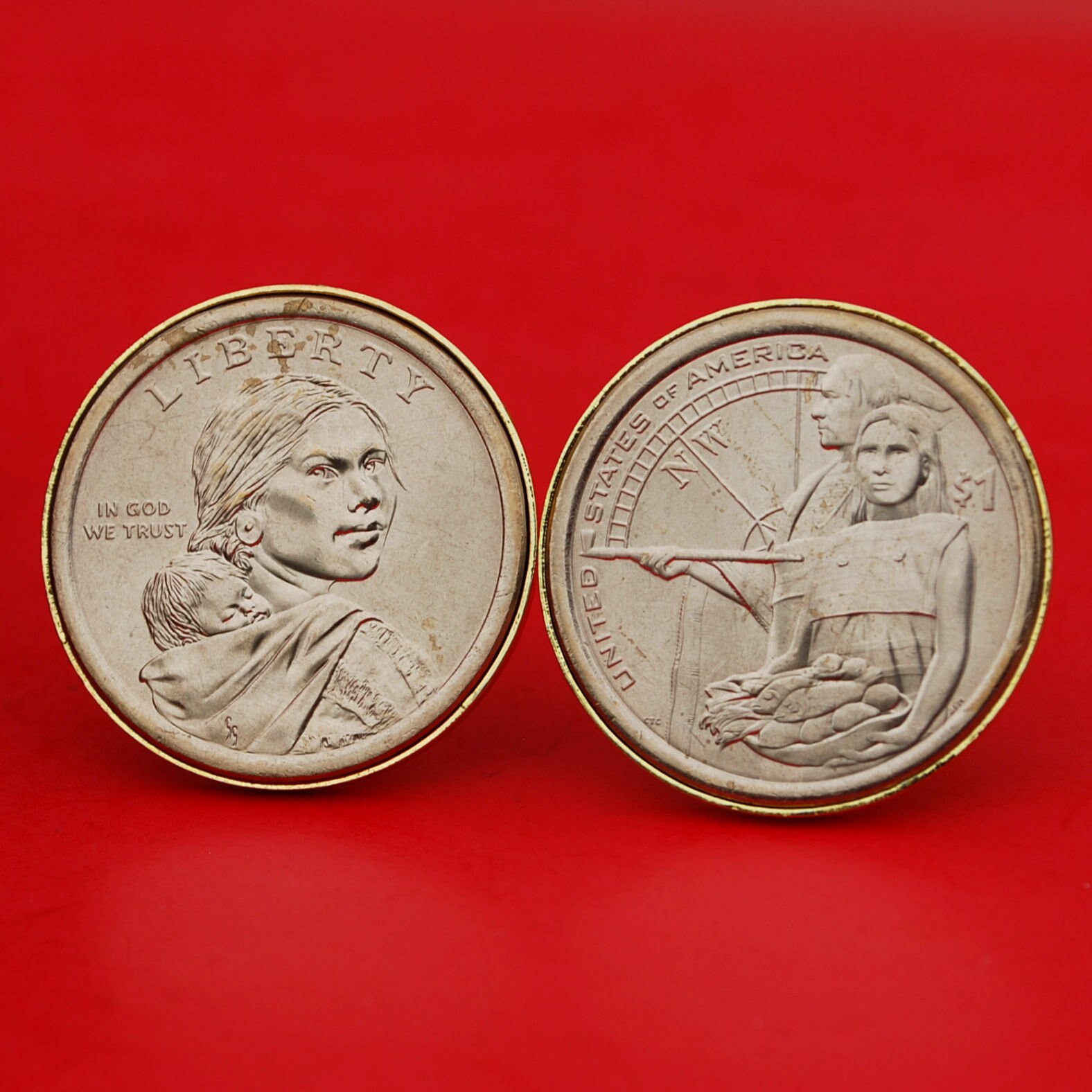 2014 P+D Native American Sacagawea $1 Coin Set – Uncirculated From Original U.S. Mint Rolls (Philadelphia & Denver)