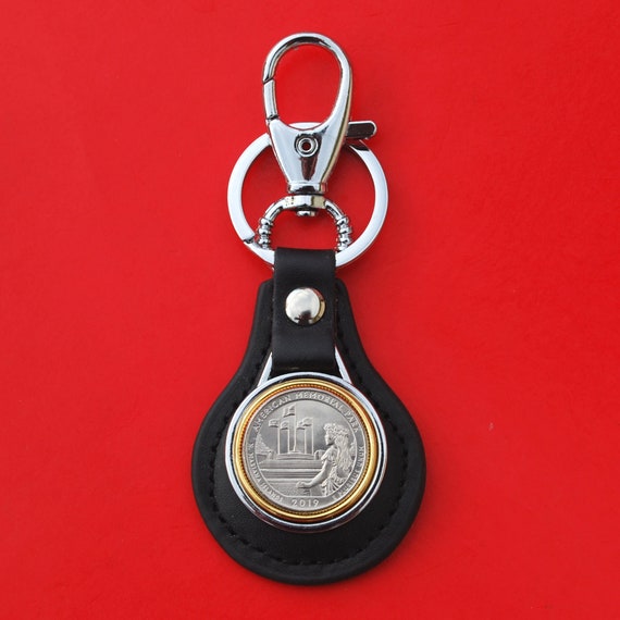 Bezel Medallion Holder Key Chain Gold Plated Accessories