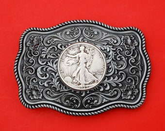 Boucle De Ceinture Vintage En Agate Véritable - Baker's Jewelry Montana - Multicolore - Collection Western