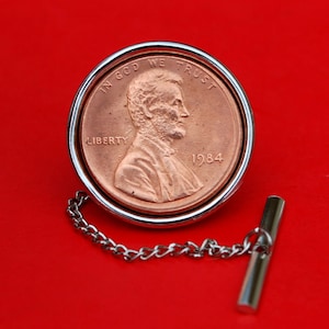 US 1909 ~ 1999 Lincoln Penny Cent BU Uncirculated Coin Silver Plated Tie Tac Tack NEW