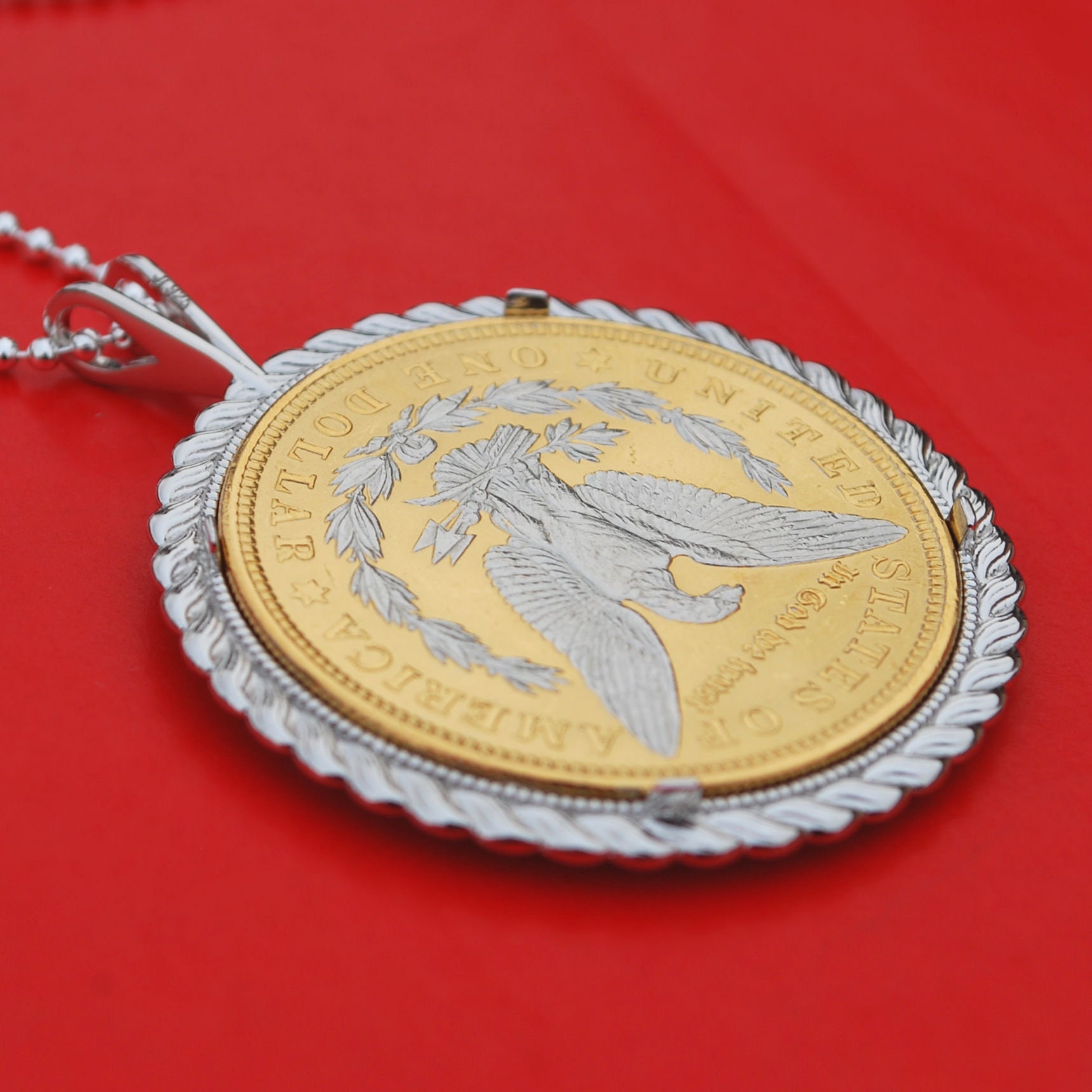 Plata Mex 925 Sterling Silver Coin Bezel – 4cm Round Pendant Mount For 1oz Coins (Handmade)