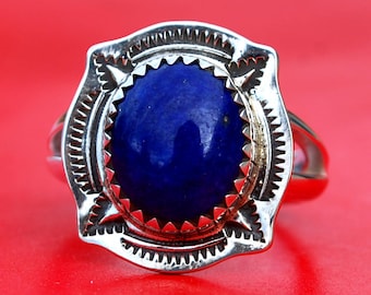 Lapis Argentium Sterling Silver Ring Handmade NEW