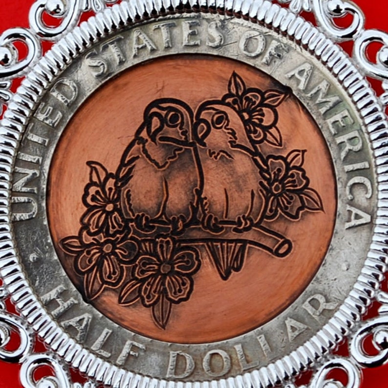 US 1972 Kennedy Half Dollar Coin Hobo Nickle Style Hand Carved Love ...