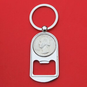US 1932 ~ 1964 Washington Quarter 90% Silver Coin Key Chain Ring Bottle Opener NEW