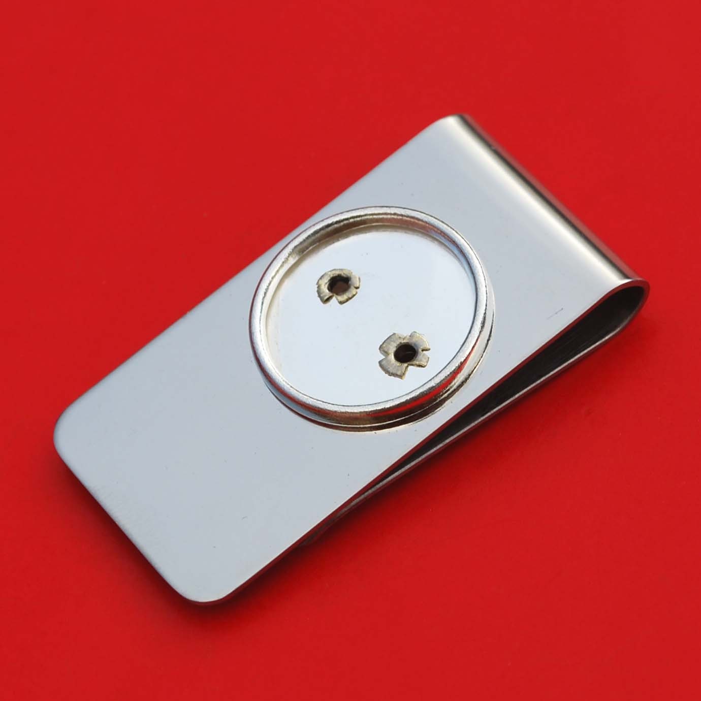 Incomplete Coin Clip BLANK Silver Toned Money Clip Findings W. Coin Bezel to Fit US Small ...